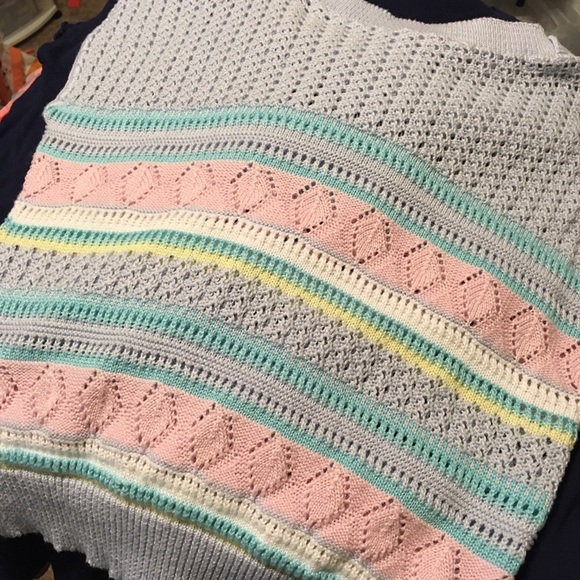 80s short sleeve pastel sweater sz M - Picture 6 of 6